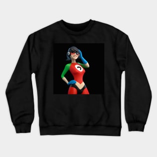 Cartoon Female Superhero Crewneck Sweatshirt